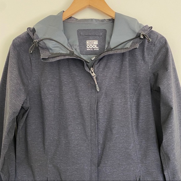 32 DEGREES COOL Gray Hooded Zip Up Rain Jacket S - Picture 2 of 11